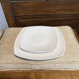 Gibson Home  Square White Dinner Plate And Salad Plate